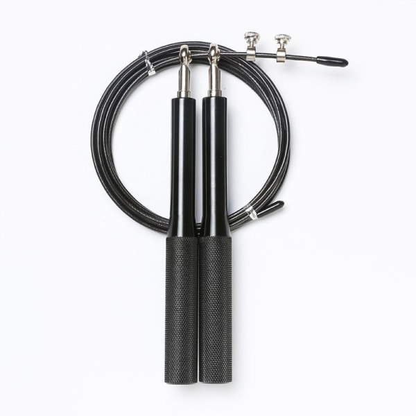 Justerbart stålhopprep - bästa träningen Black one size