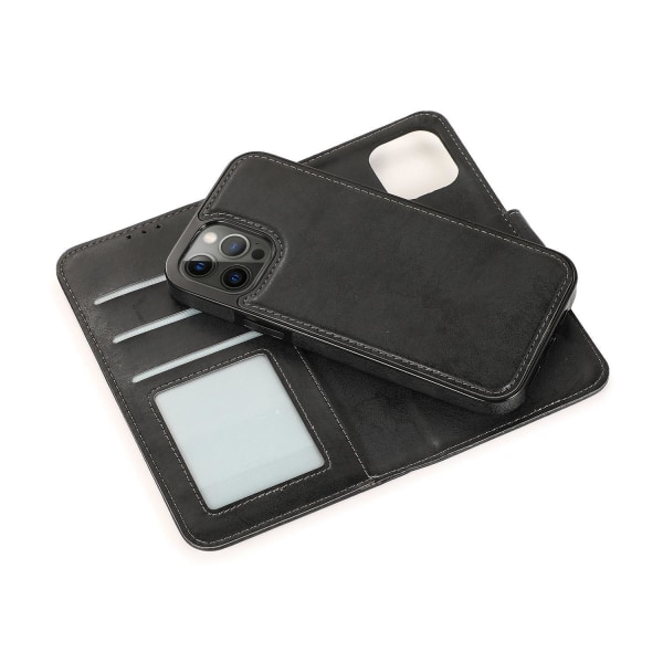 Suede magnetisk deksel til iPhone 12/12 Pro med magnetlås. Black one size