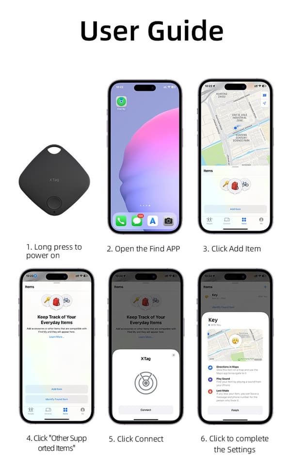 SafeTrak X - Smart tracker for Apple Find My Black