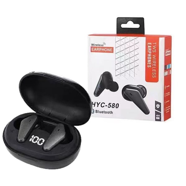 Bluetooth vedenpitävät langattomat TWS-kosketuskuulokkeet H580 Black one size
