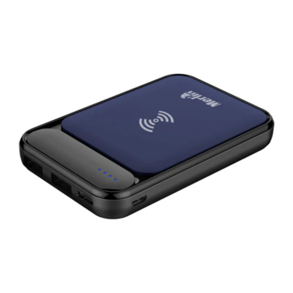 Merlin Flash 4000 Trådlös Powerbank – Portabel 4000mAh Mörkblå