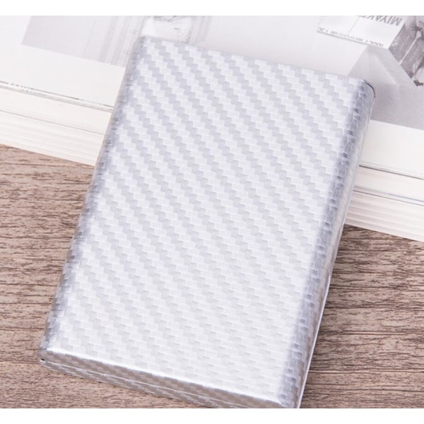 Karbonmönstrad korthållare i aluminium och RFID-skydd Silver one size