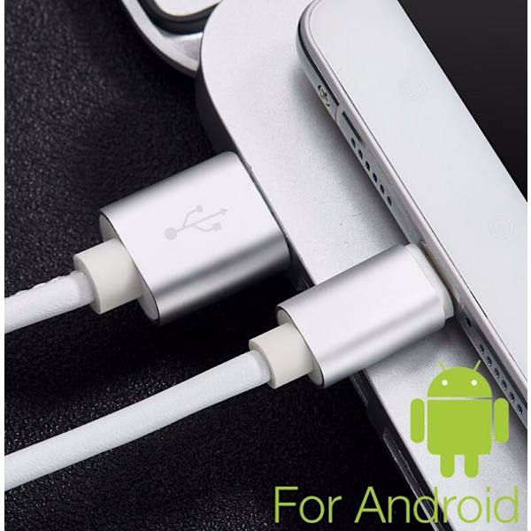 Micro-USB i PU-läder Vit