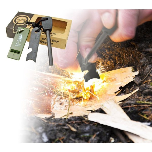 Fire starter with whistle Black 2-pack