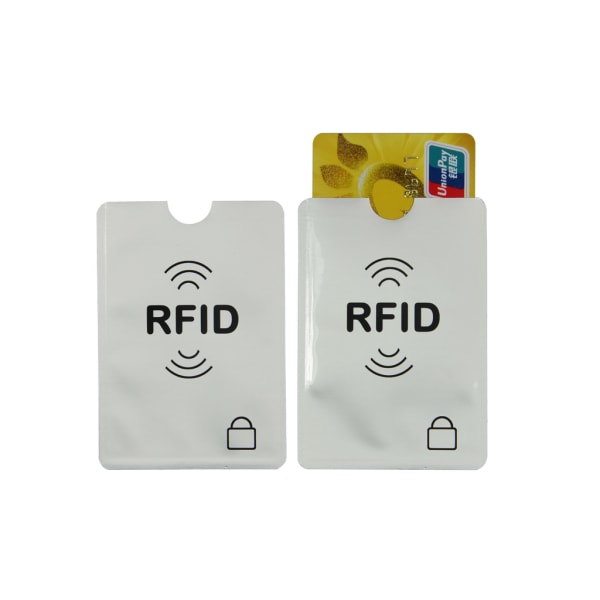 2x RFID-blockerande korthållare Silver one size