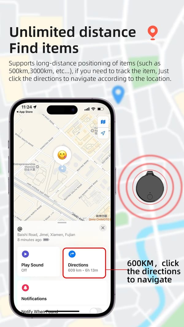 SafeTrak O - Smart tracker til Apple Find My Black
