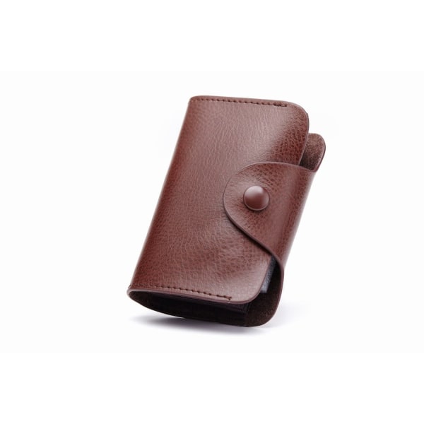 RFID kortholder ægte læder - i 4 farver Dark brown one size