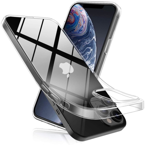 Transparent TPU skal + två st skärmskydd till iPhone 13 mini Transparent one size