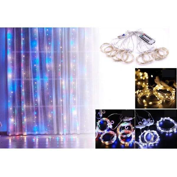 Light curtain for windows with 300 LEDs MultiColor one size