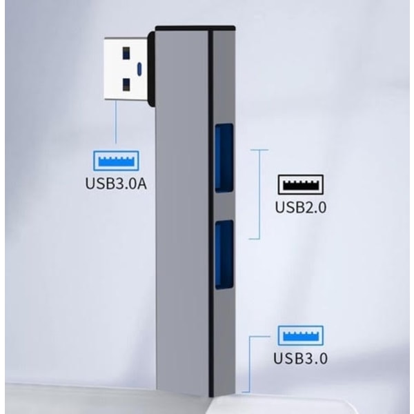 USB/USB-C Hub – Multifunksjonell og Kompakt Adapter Grey USB-C