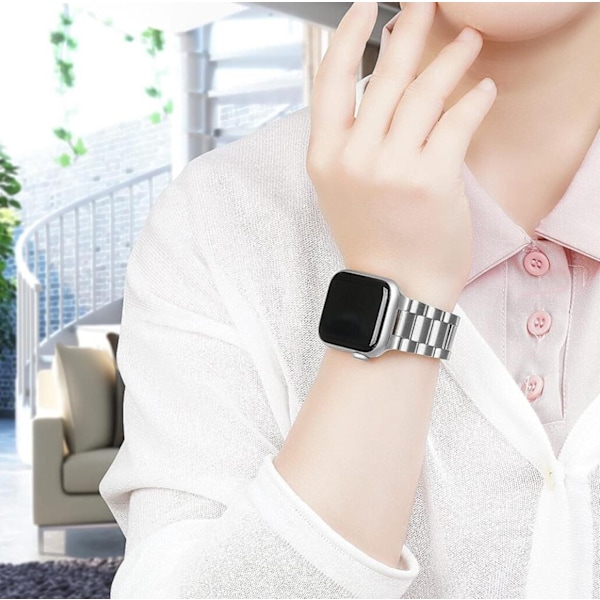 Elegant Metallarmbånd i Rustfritt Stål for Apple Watch Black 38/40/41mm
