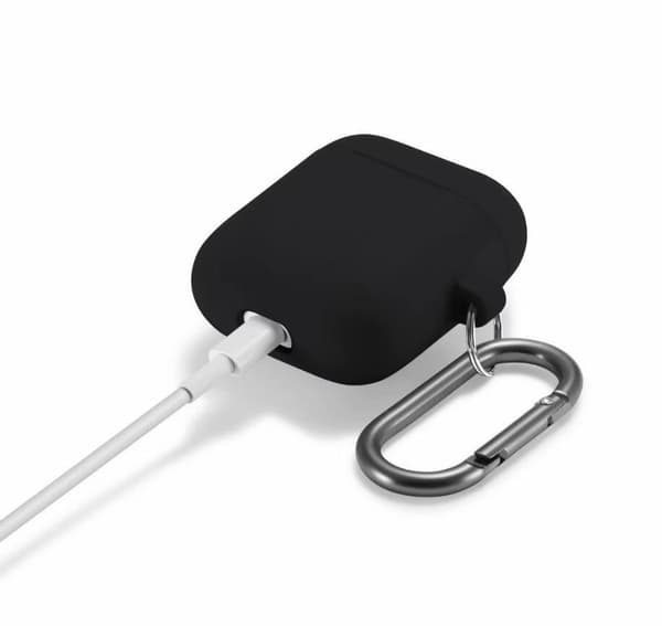 Silikonisuoja AirPods 1 ja 2 -sarjoille Black one size