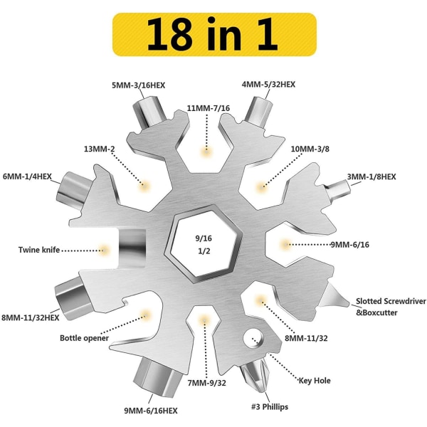 18-i-1 Snowflake multi-tool Multicolor one size