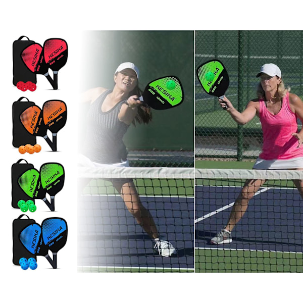 Pickleball-setti – 2 Mailaa & 4 Palloa, Täydellinen Kesään Red