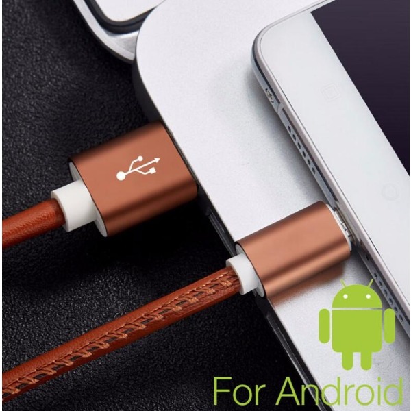 Micro-USB i PU-läder Brown