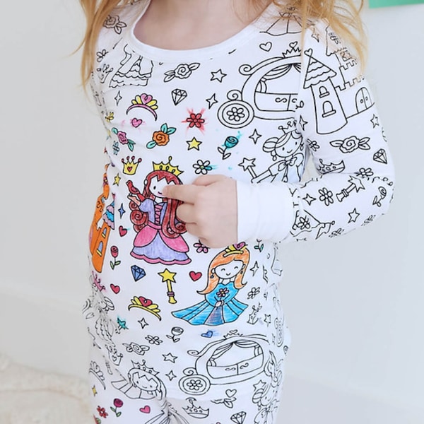 DIY Pyjamas för Barn – Måla och Skapa Själv! Princess - 2-3Y