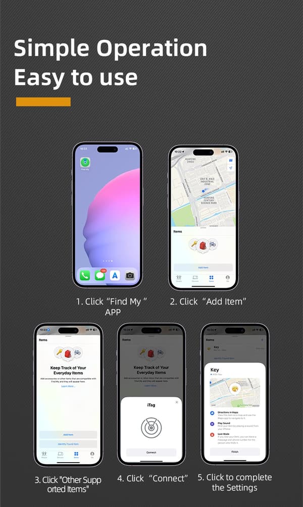 SafeTrak O - Smart tracker til Apple Find My Black