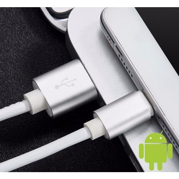 Micro-USB i PU-läder White
