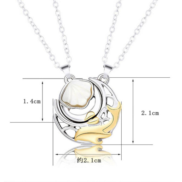 Vänskapshalsband "Whale and Shell" - Elegant och trendig design Guld one size