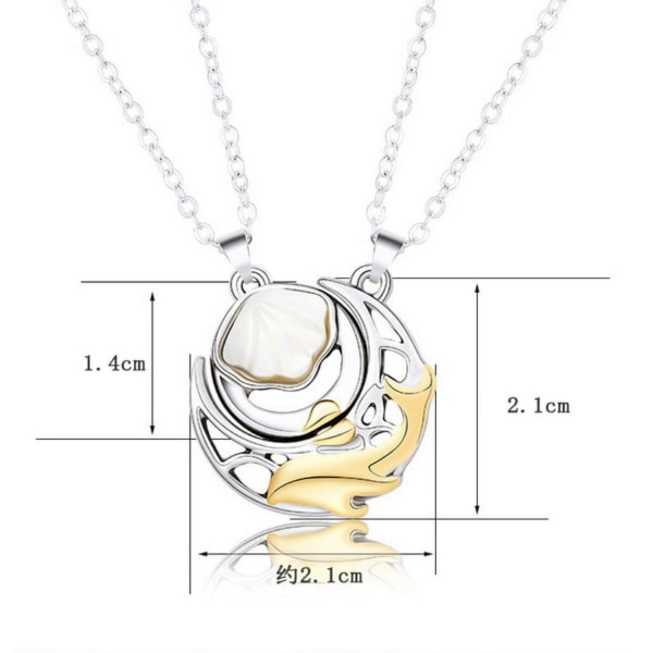 Ystävyyskaulakoru "Whale and Shell" Gold one size