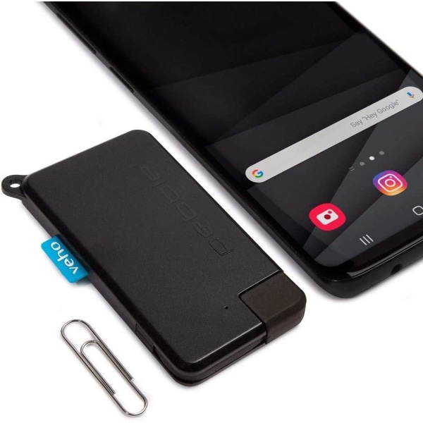 Veho Pebble Pokket 900mah indeholder adapter til din iphone Black one size