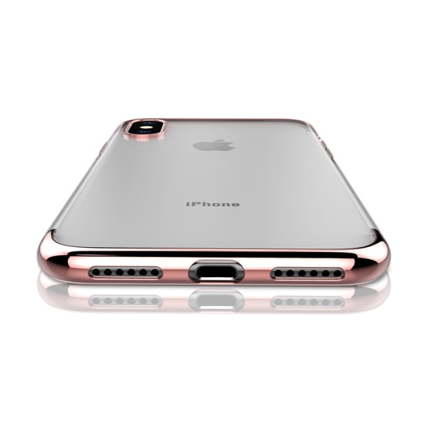 Sähköpinnoitettu TPU- case iPhone Xs Max kahdella näytönsuojalla. Blue