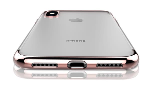 Sähköpinnoitettu TPU- case iPhone Xs Max kahdella näytönsuojalla. Red