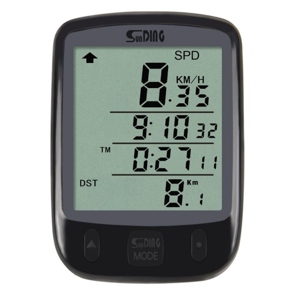 Multifunktionell Cykeldator med LCD-skärm & Smart belysning Svart