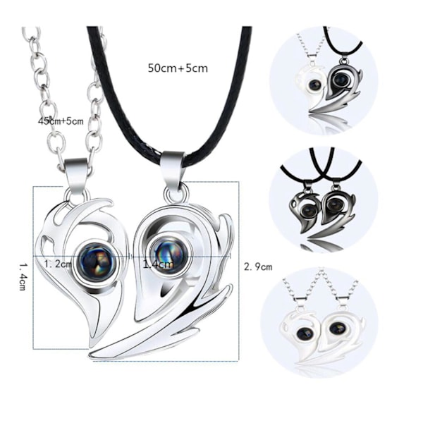Ystävyyskaulakoru "Eye of the heart" - Tyylikäs ja trendikäs Black one size