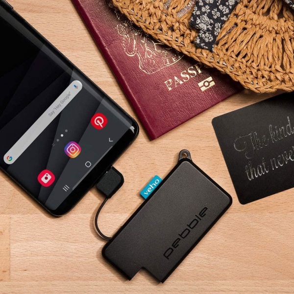 Veho Pebble Pokket 900mah inkluderer adapter til din iphone Black one size
