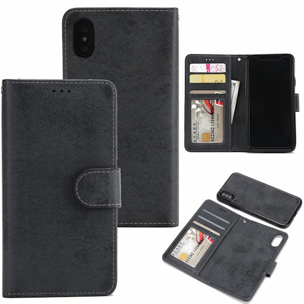 Suede magneettikotelo case Xs Max magneettilukolle. Black one size