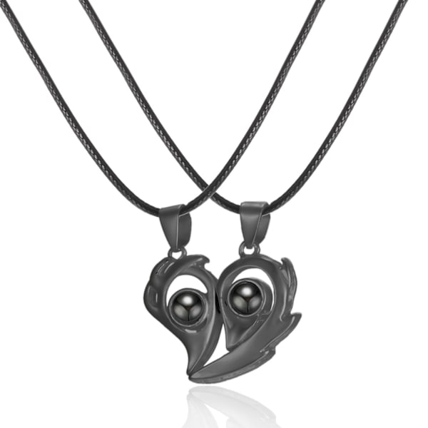 Ystävyyskaulakoru "Eye of the heart" - Tyylikäs ja trendikäs Black one size