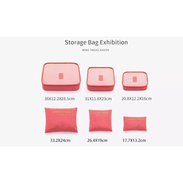 Travel Organizer Bag Cubes Wine red one size