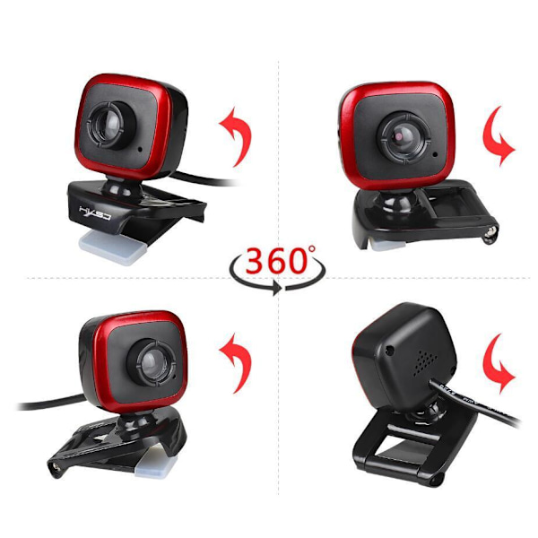 Webkamera 360 Grader med Indbygget Mikrofon - Perfekt til Opkald Silver one size