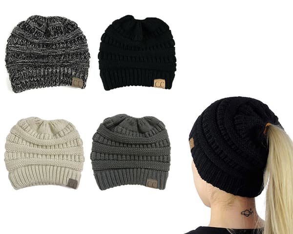Strikket hat fra CC Black one size