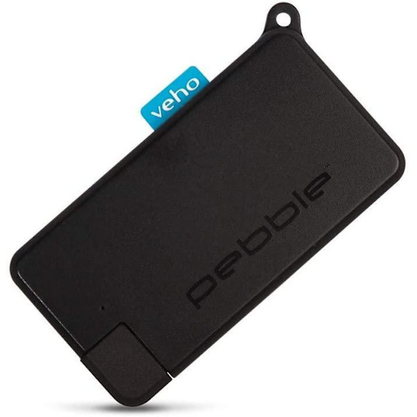 2 x Veho Pebble Pokket 900mah mikrostørrelse nøglering powerbank Black one size