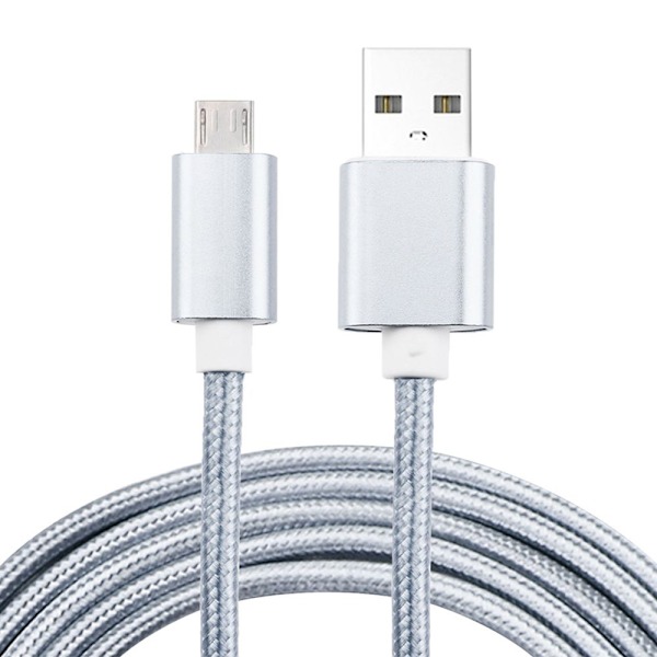 Helfärgad flätad Micro-USB kabel 1.2m Blue