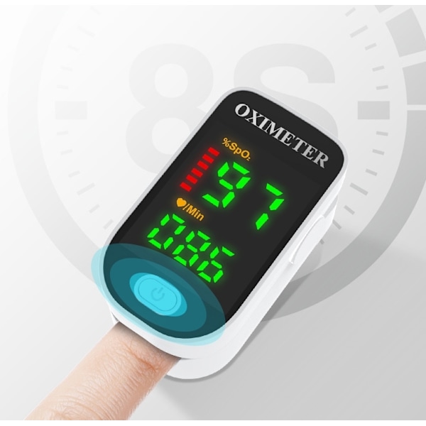 Fingertoppspulsoximeter - Bärbar och Precisionsmätare för SpO2 och Puls Blå