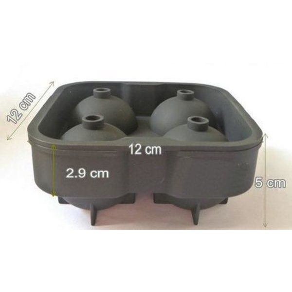 Ball Or Diamond Shape Ice Cube Tray Black one size