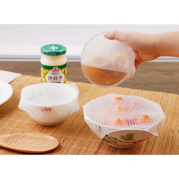 12-pack Återanvändbara Silikonlock - Flexibel Förvaring för Köke Transparent