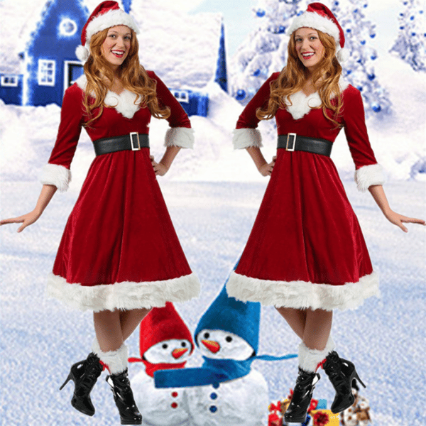 Fru Claus Santa Julekostume til kvinder M M