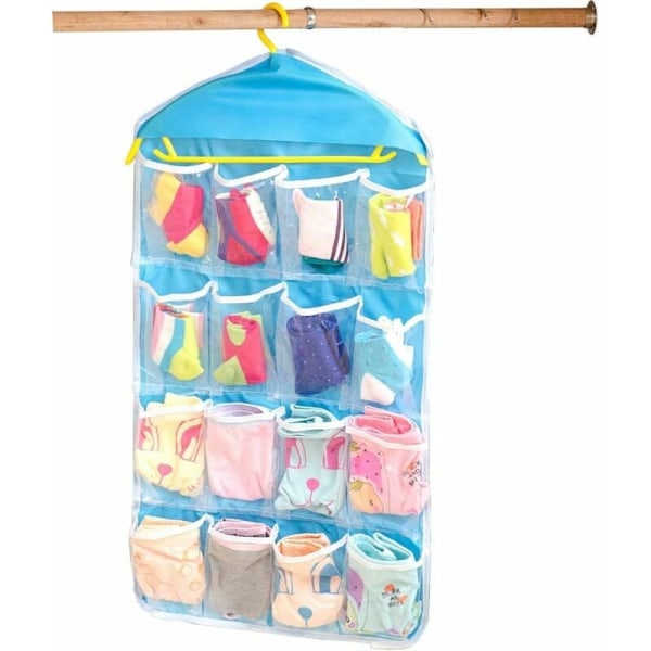Sets Fabric Hanging Storage Column, Multilayer Transparent Hanging Storage Bag Multi-Function Hanging Storage 16 Pockets for Shoes Underwear