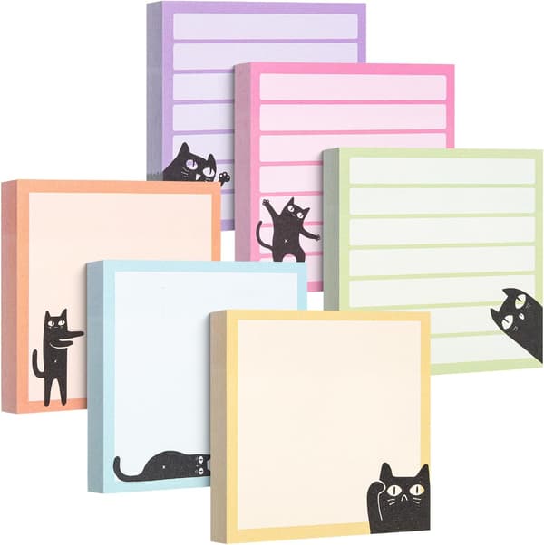 6 sorte katte notesblokke, kat notesblok, notesæt