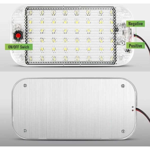 LED-innvendig lys 10W 48 LED-er Universal Bright Innvendig lys med på/av-bryter for 12V-85V Bil Van Truck Lorry Bobil Båt Caravan M