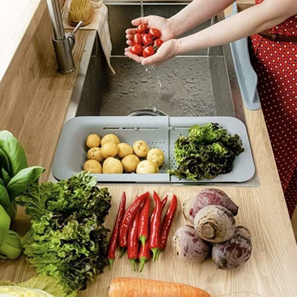 Köksavloppskorg, diskbänkstorkställ för förvaring och diskning av disk/frukt/grönsaker (grön)