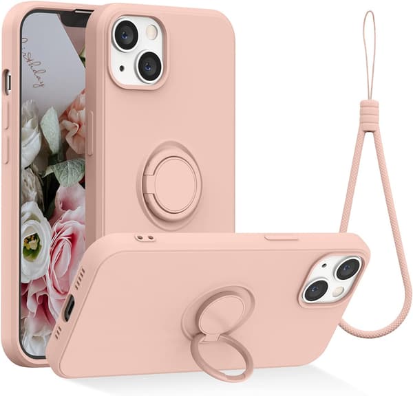 Kompatibel med iPhone 13 deksel, (rosa hvit)