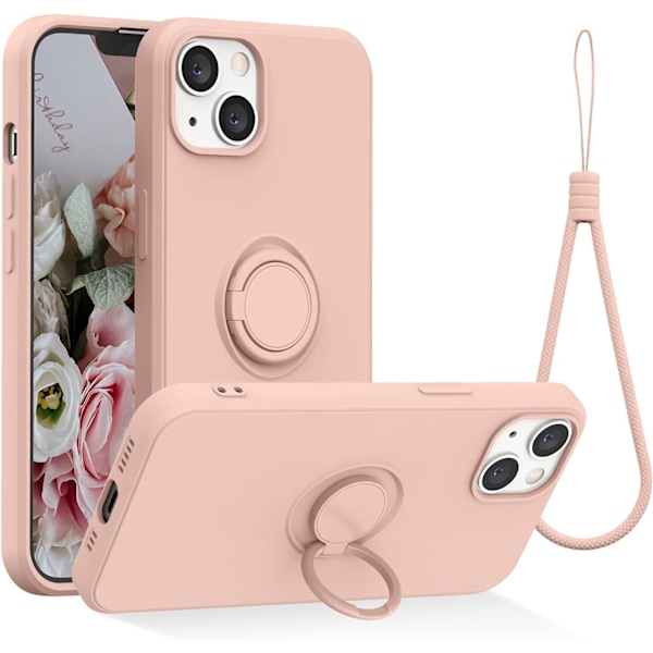 Kompatibelt med iPhone 13 skal, (rosa vit)