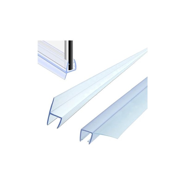 Böjd duschtätning 2 delar duschglasdörrtätning längd duschdörrtätning botten duschdörrtätning badrum duschtröskeltätning glas tjock