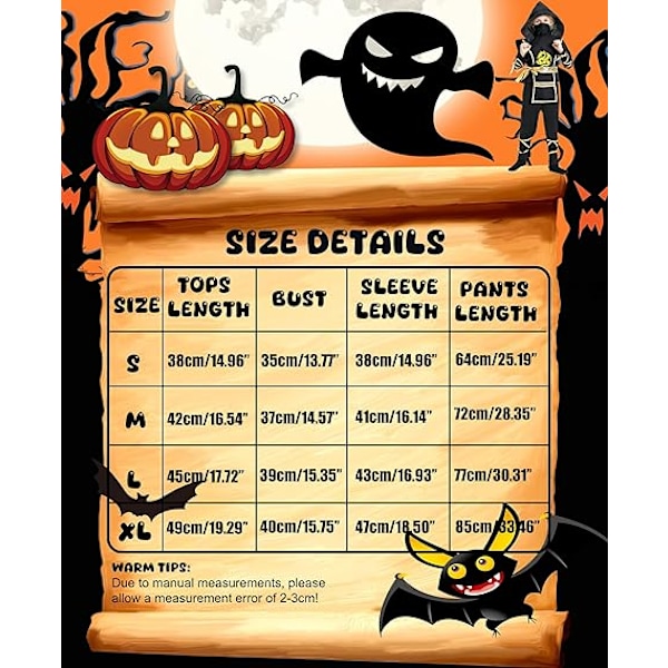Ninja-dräkt för barn - Halloween-drakdräkt, cool utklädningsdräkt rollspelsset storlek M