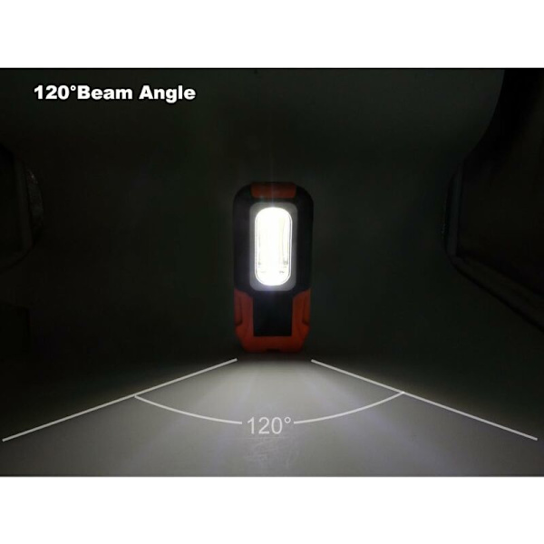Bærbar LED-lommelygte med 3W COB LED, magnetisk håndholdt lommelygte, AAA-batterier ikke inkluderet, foldbar lampe med magnetfod og krog